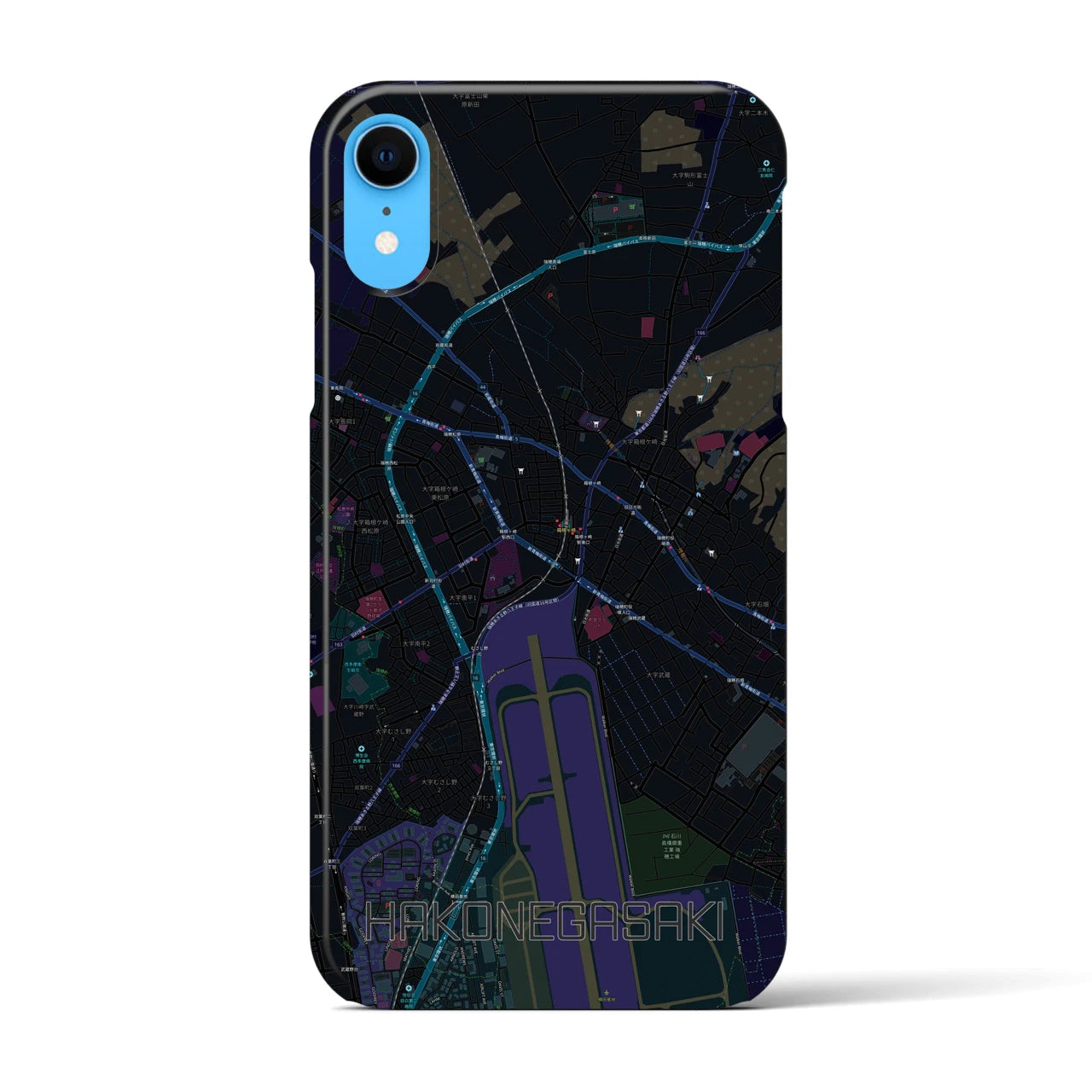 【箱根ケ崎(東京都)】地図柄iPhoneケース(バックカバータイプ)