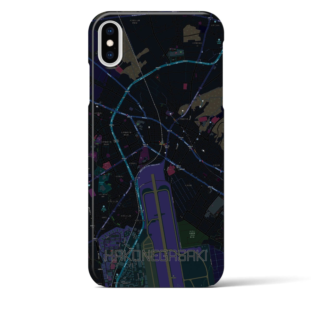 【箱根ケ崎(東京都)】地図柄iPhoneケース(バックカバータイプ)