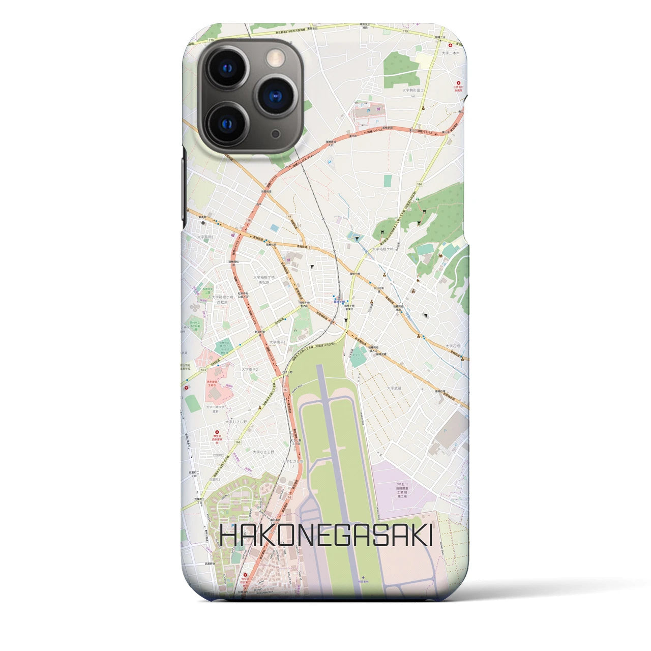 【箱根ケ崎(東京都)】地図柄iPhoneケース(バックカバータイプ)