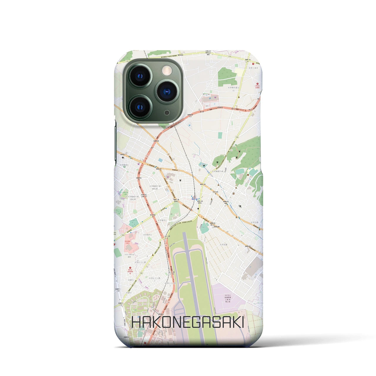 【箱根ケ崎(東京都)】地図柄iPhoneケース(バックカバータイプ)