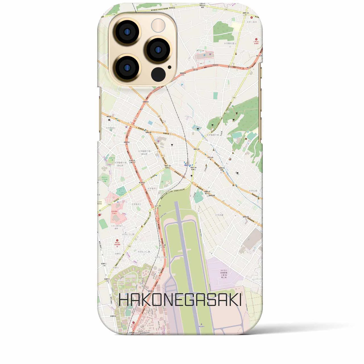 【箱根ケ崎(東京都)】地図柄iPhoneケース(バックカバータイプ)