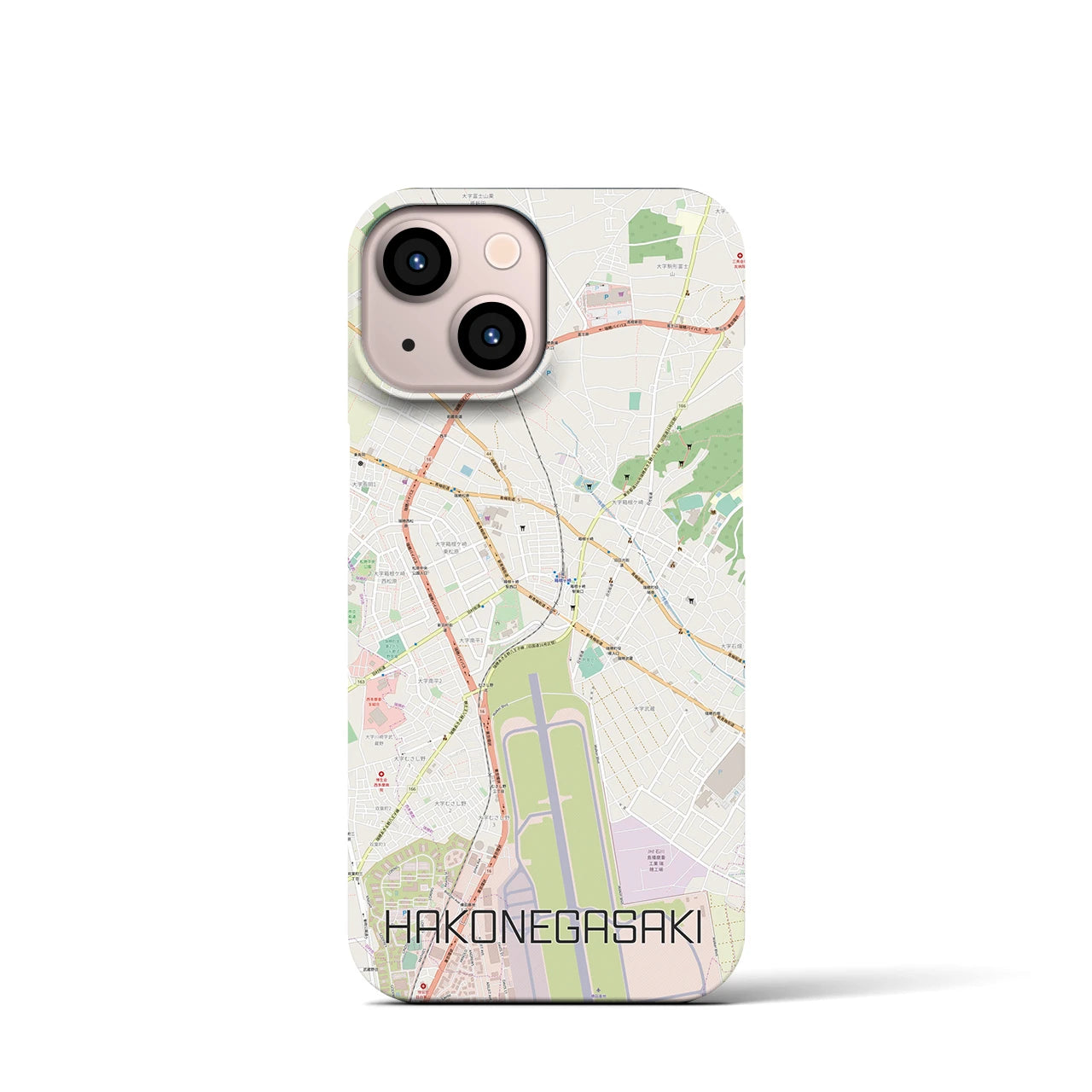 【箱根ケ崎(東京都)】地図柄iPhoneケース(バックカバータイプ)