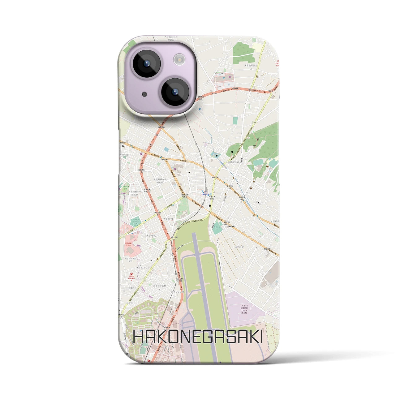 【箱根ケ崎(東京都)】地図柄iPhoneケース(バックカバータイプ)