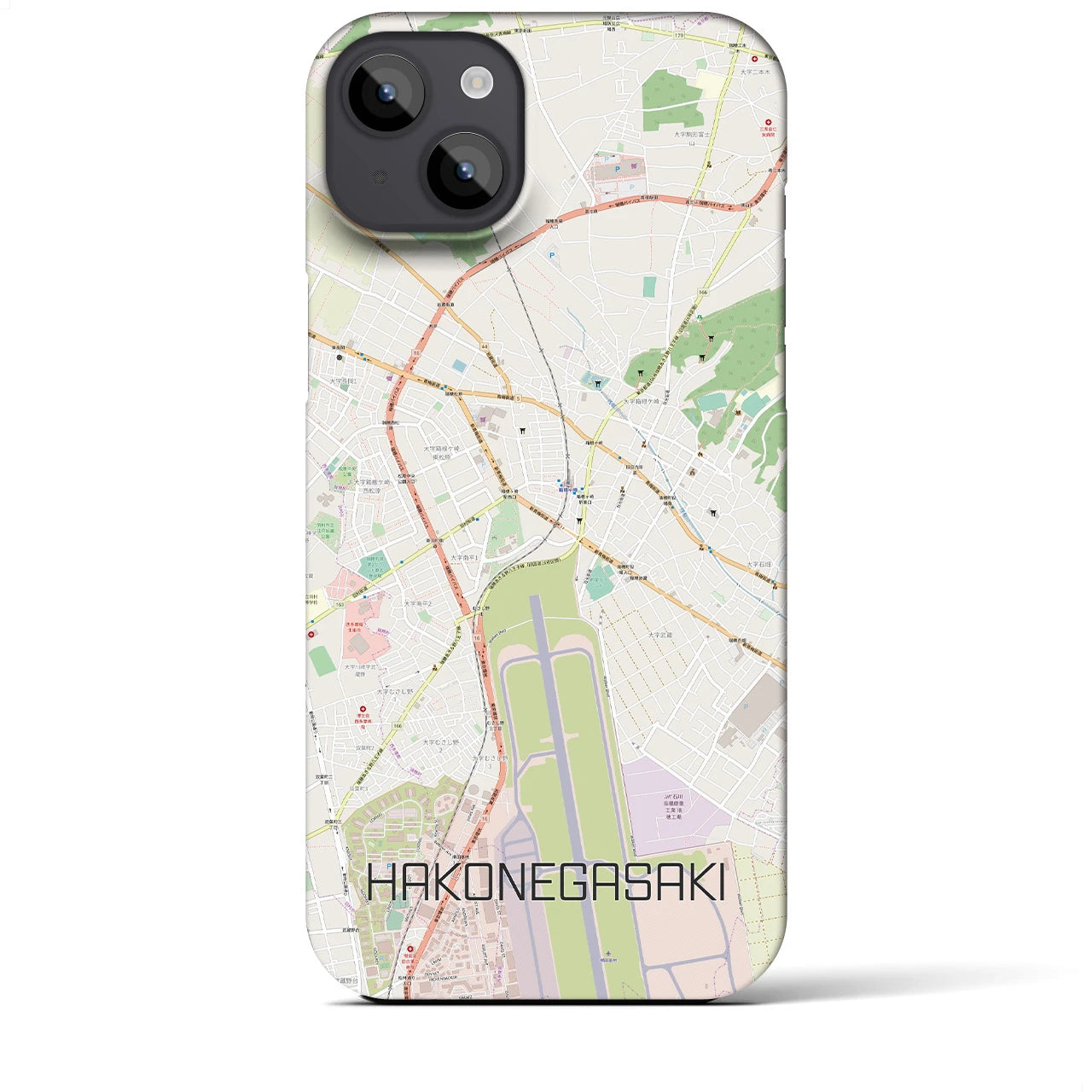 【箱根ケ崎(東京都)】地図柄iPhoneケース(バックカバータイプ)