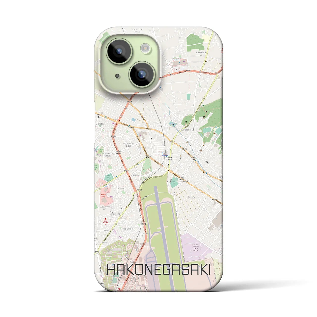 【箱根ケ崎(東京都)】地図柄iPhoneケース(バックカバータイプ)