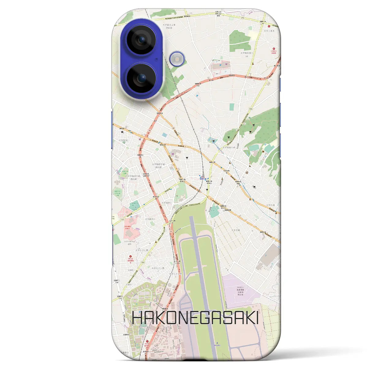 【箱根ケ崎(東京都)】地図柄iPhoneケース(バックカバータイプ)ナチュラル・iPhone 16 Pro Max 用