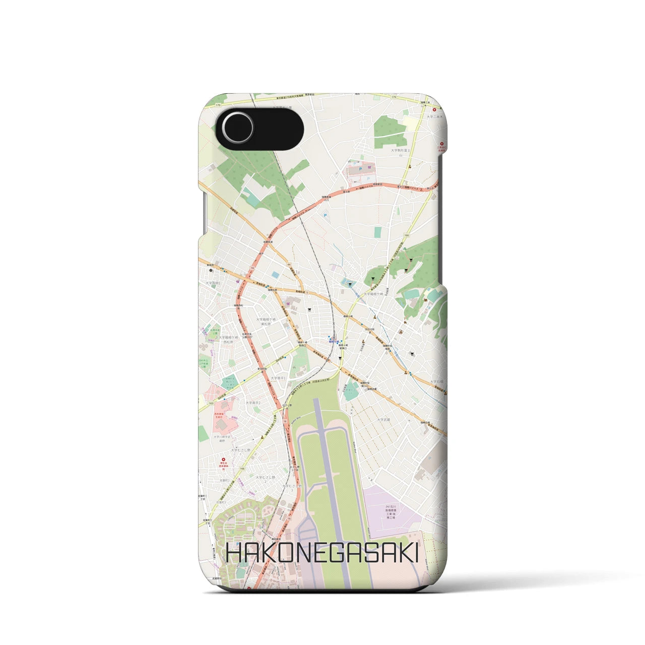 【箱根ケ崎(東京都)】地図柄iPhoneケース(バックカバータイプ)