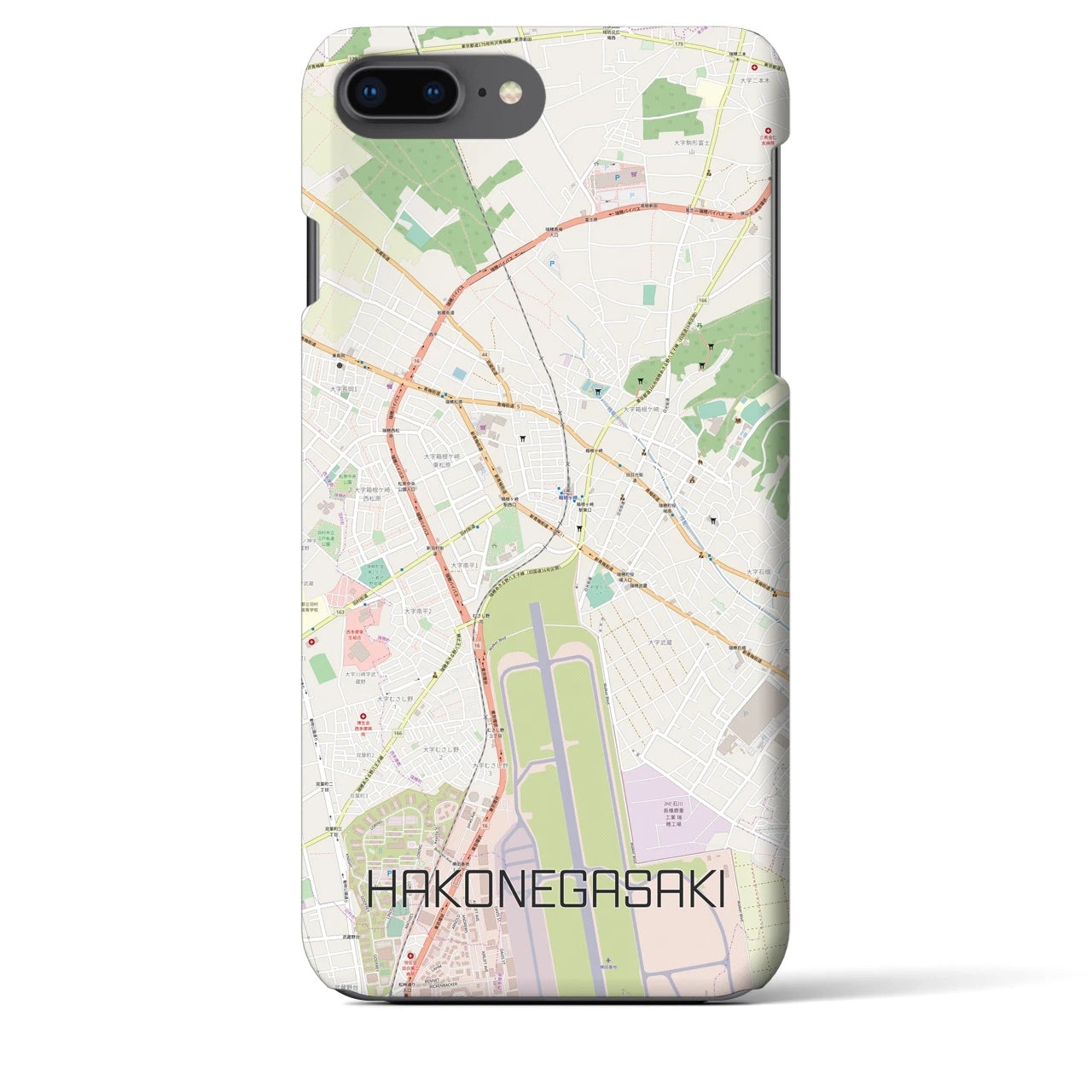 【箱根ケ崎(東京都)】地図柄iPhoneケース(バックカバータイプ)