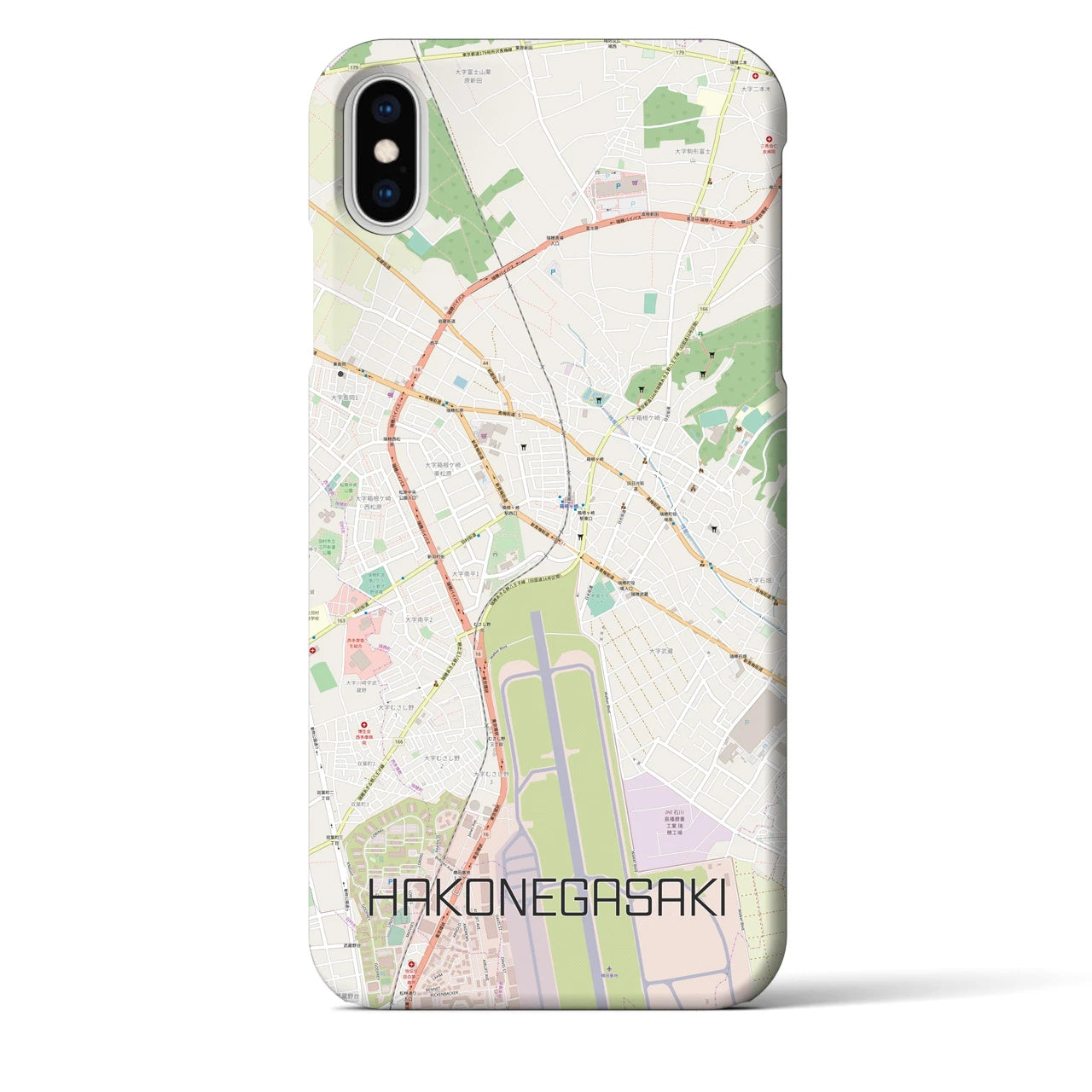 【箱根ケ崎(東京都)】地図柄iPhoneケース(バックカバータイプ)