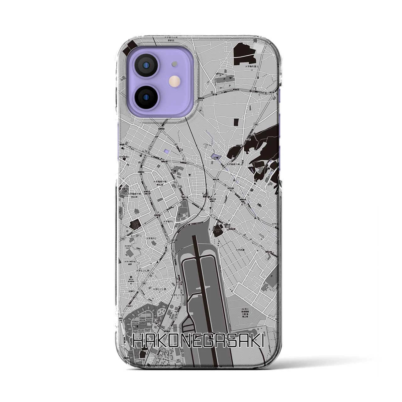 【箱根ケ崎(東京都)】地図柄iPhoneケース(クリアタイプ)