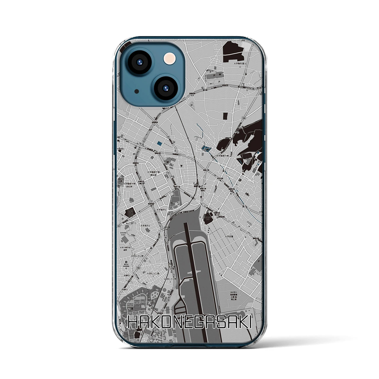 【箱根ケ崎(東京都)】地図柄iPhoneケース(クリアタイプ)