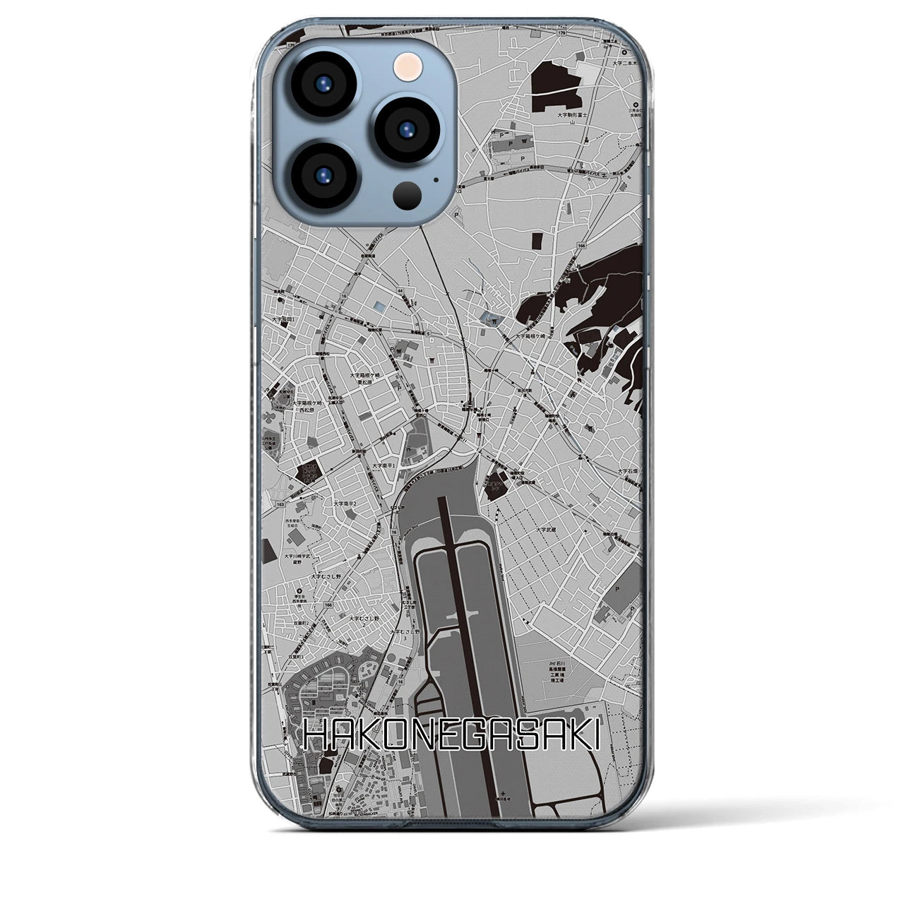 【箱根ケ崎(東京都)】地図柄iPhoneケース(クリアタイプ)