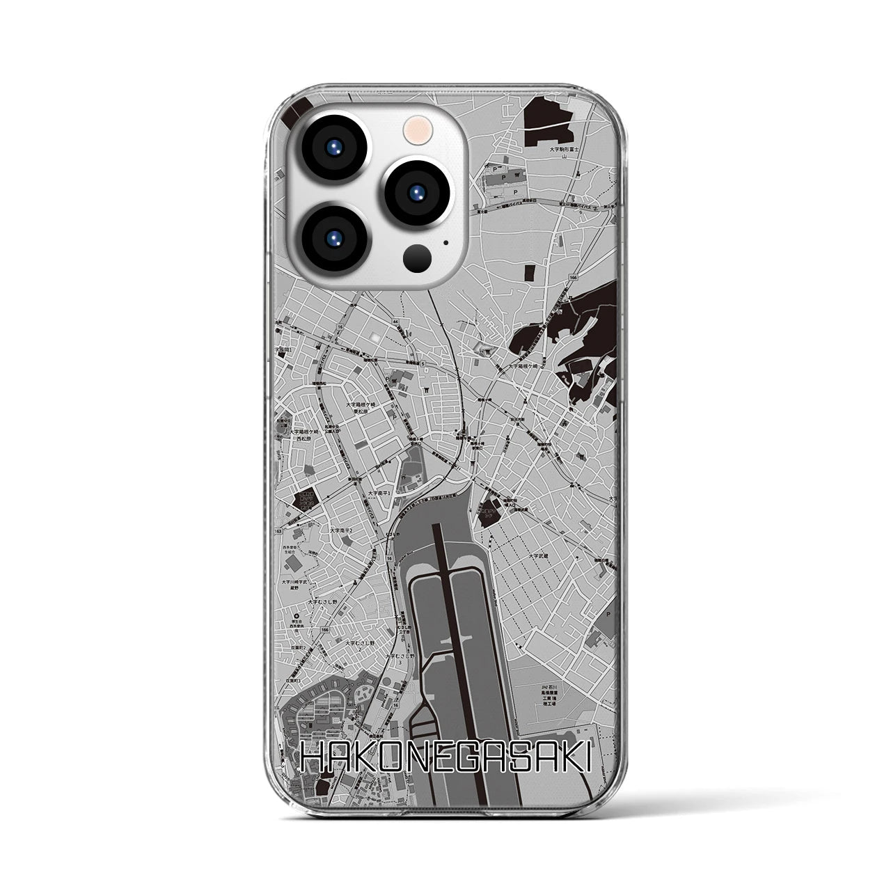 【箱根ケ崎(東京都)】地図柄iPhoneケース(クリアタイプ)