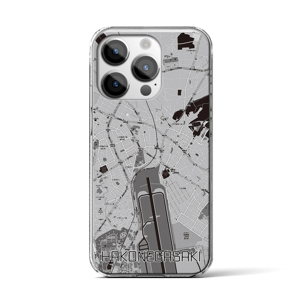 【箱根ケ崎(東京都)】地図柄iPhoneケース(クリアタイプ)
