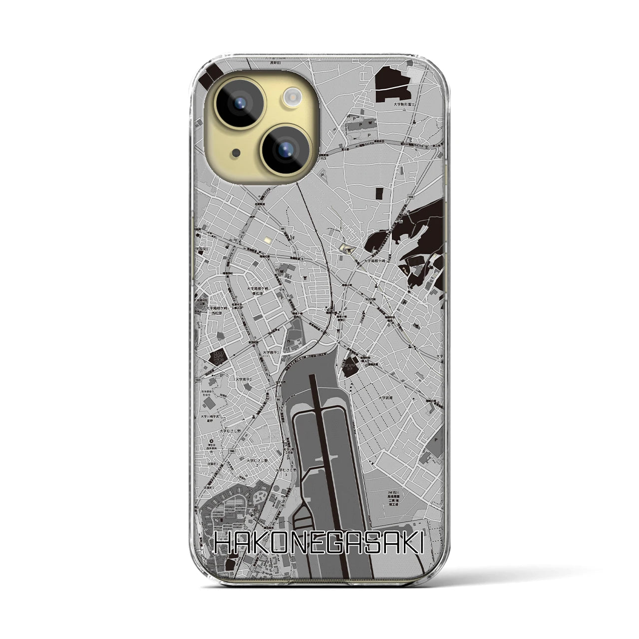 【箱根ケ崎(東京都)】地図柄iPhoneケース(クリアタイプ)