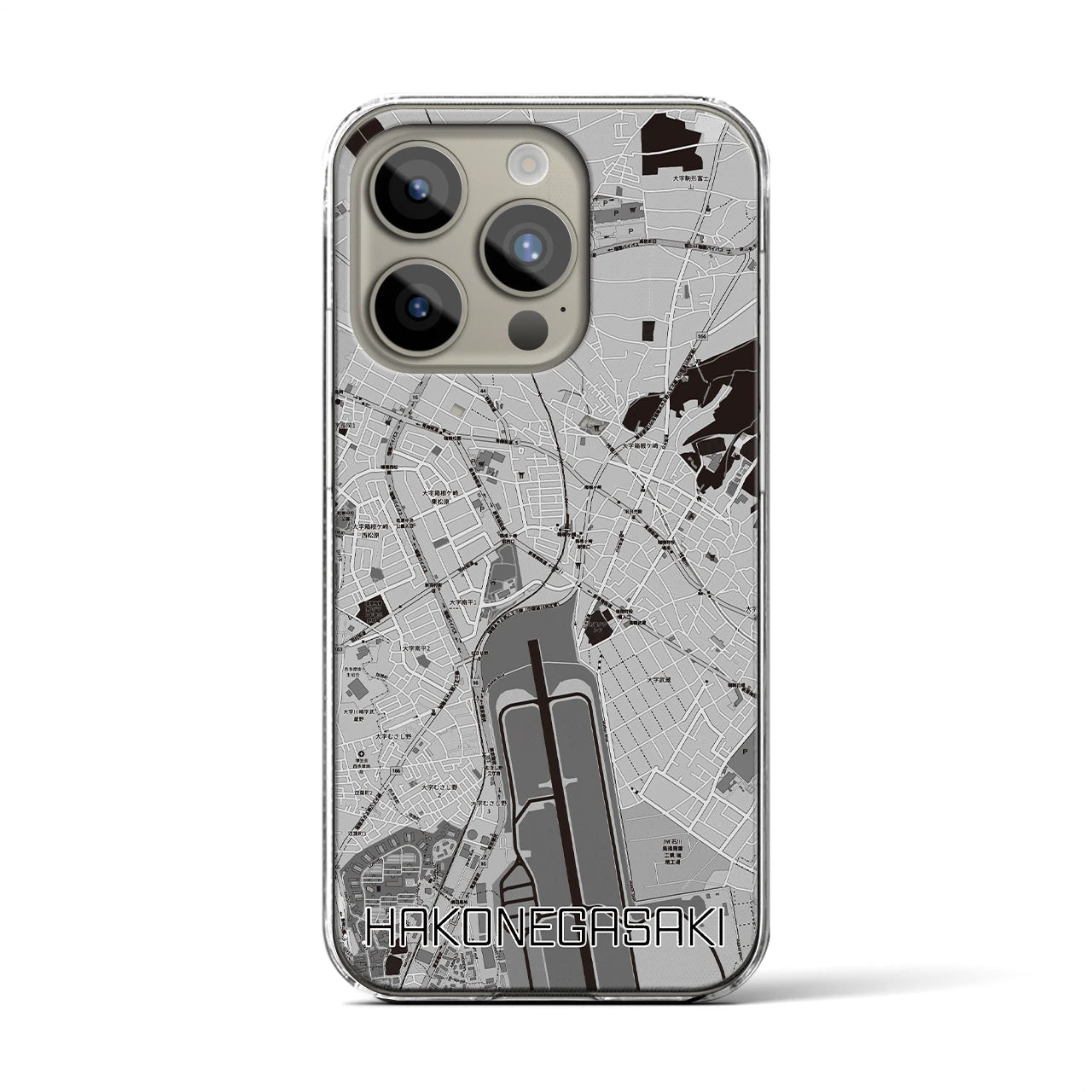 【箱根ケ崎(東京都)】地図柄iPhoneケース(クリアタイプ)