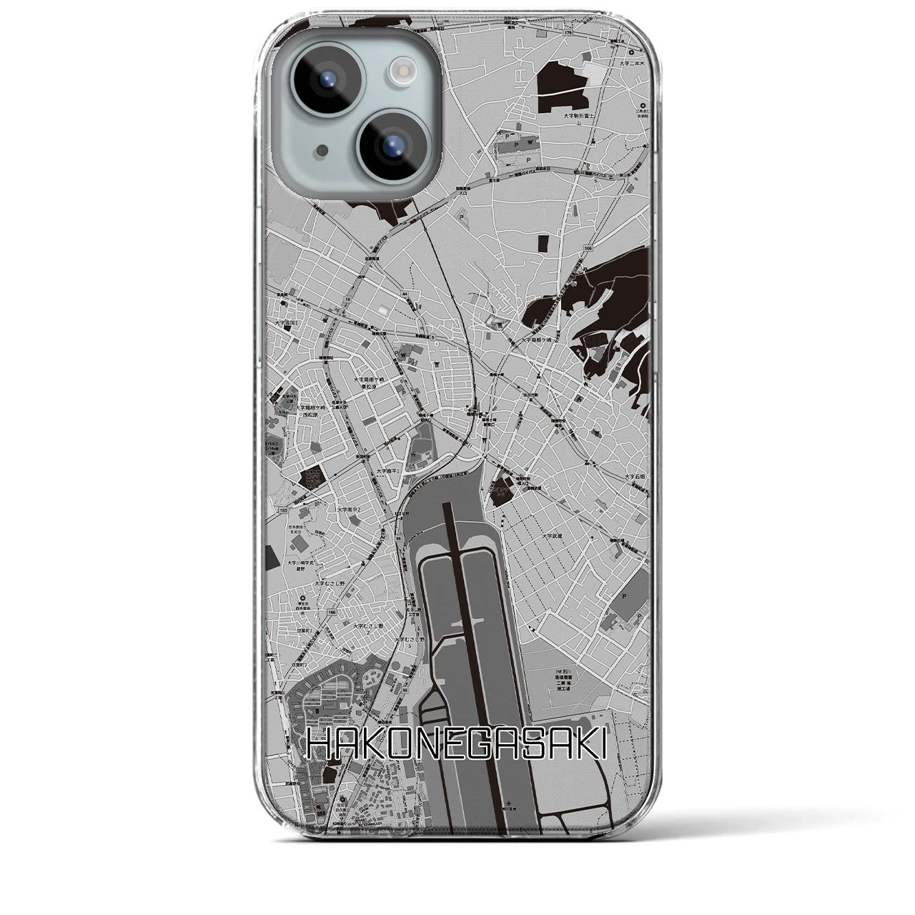 【箱根ケ崎(東京都)】地図柄iPhoneケース(クリアタイプ)