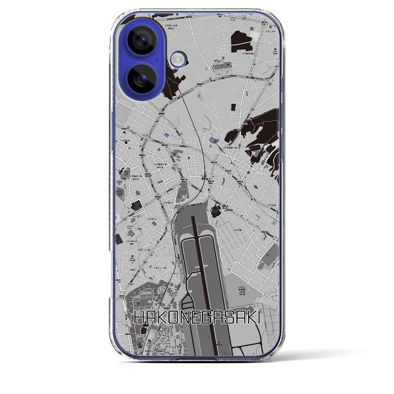 【箱根ケ崎(東京都)】地図柄iPhoneケース(クリアタイプ)