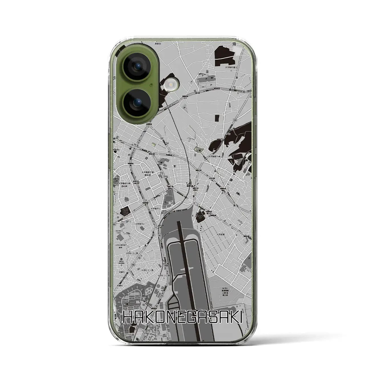 【箱根ケ崎(東京都)】地図柄iPhoneケース(クリアタイプ)