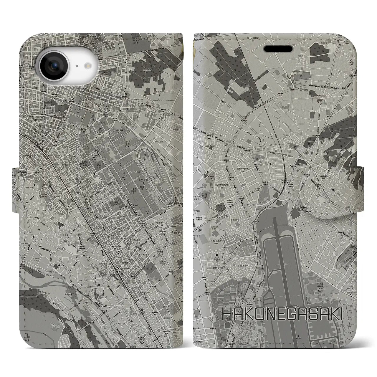 【箱根ケ崎(東京都)】地図柄iPhoneケース(手帳タイプ)