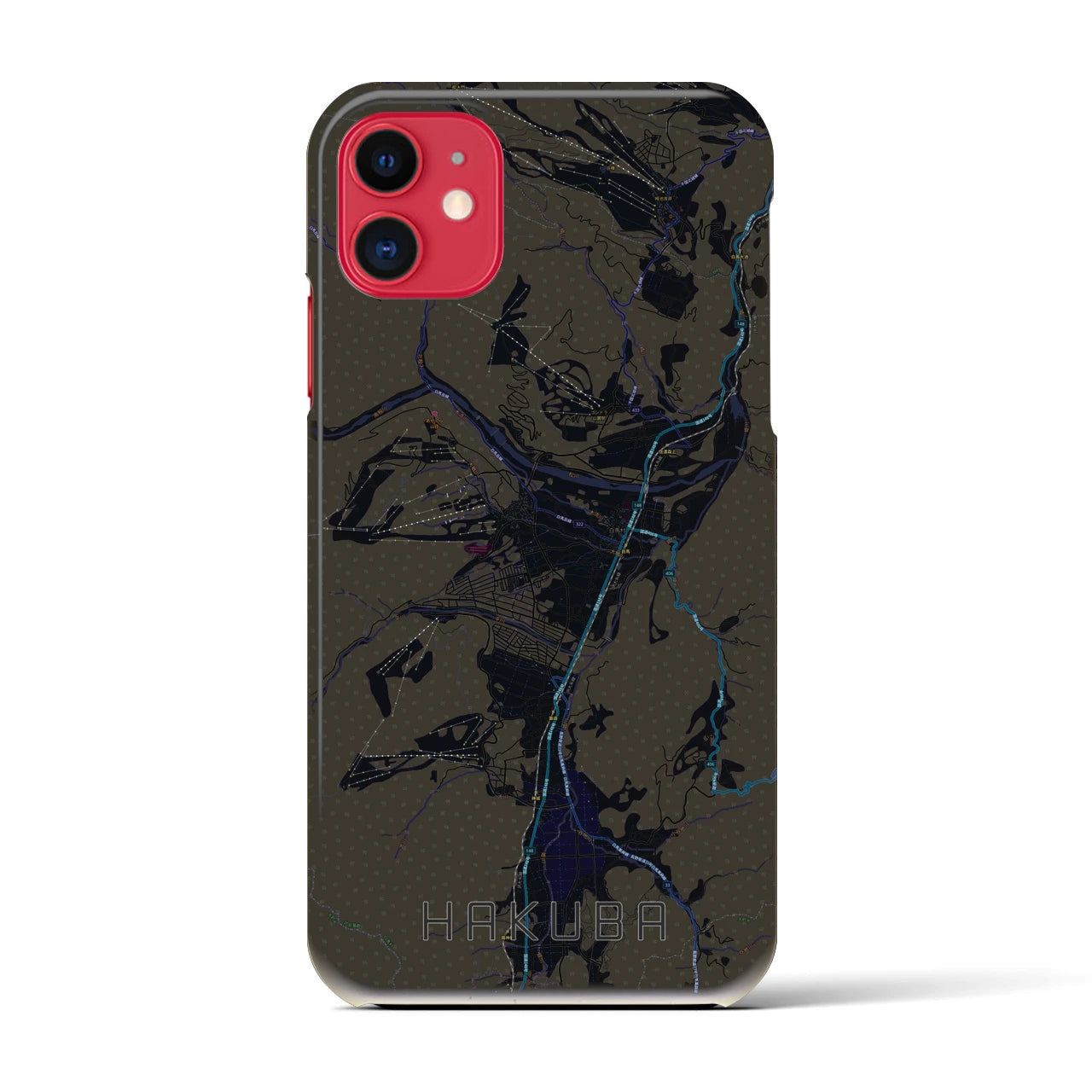 【白馬(長野県)】地図柄iPhoneケース(バックカバータイプ)