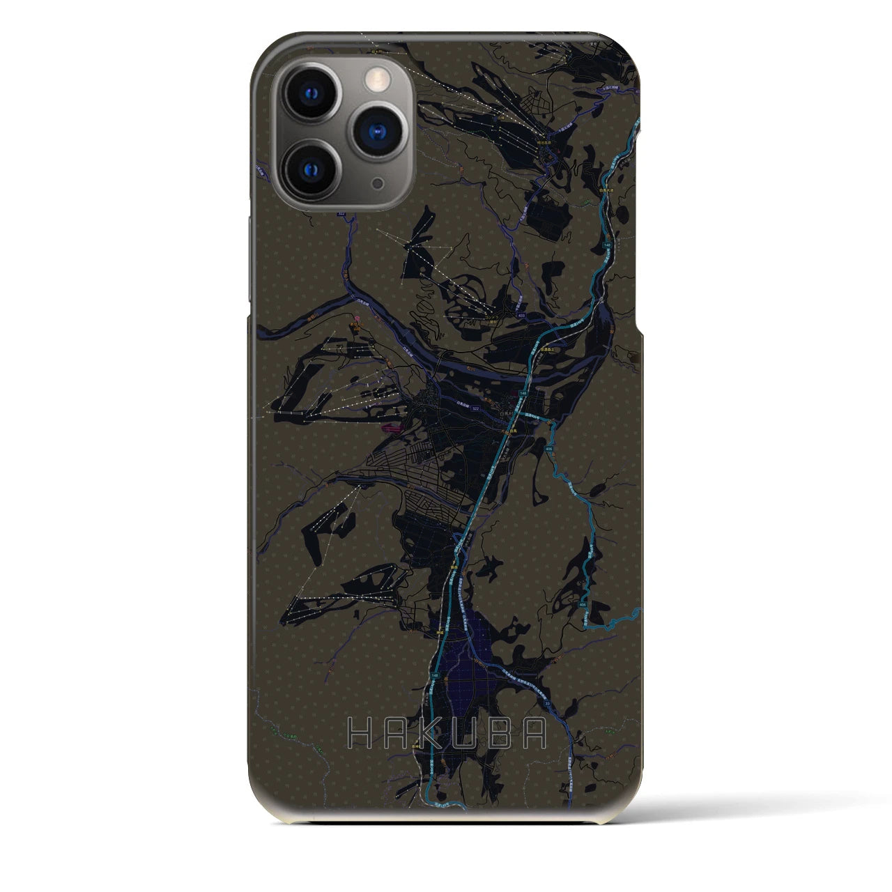 【白馬(長野県)】地図柄iPhoneケース(バックカバータイプ)