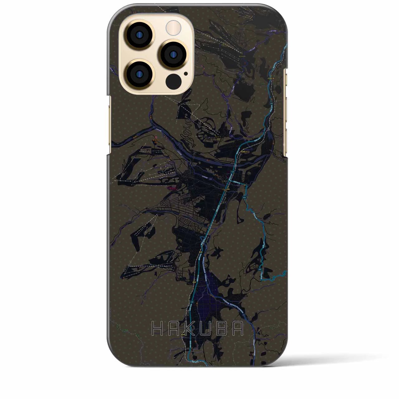 【白馬(長野県)】地図柄iPhoneケース(バックカバータイプ)