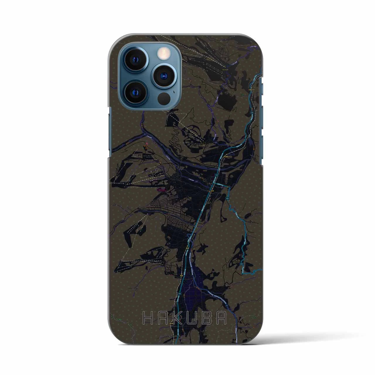 【白馬(長野県)】地図柄iPhoneケース(バックカバータイプ)