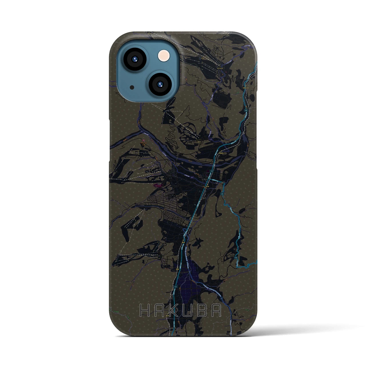 【白馬(長野県)】地図柄iPhoneケース(バックカバータイプ)