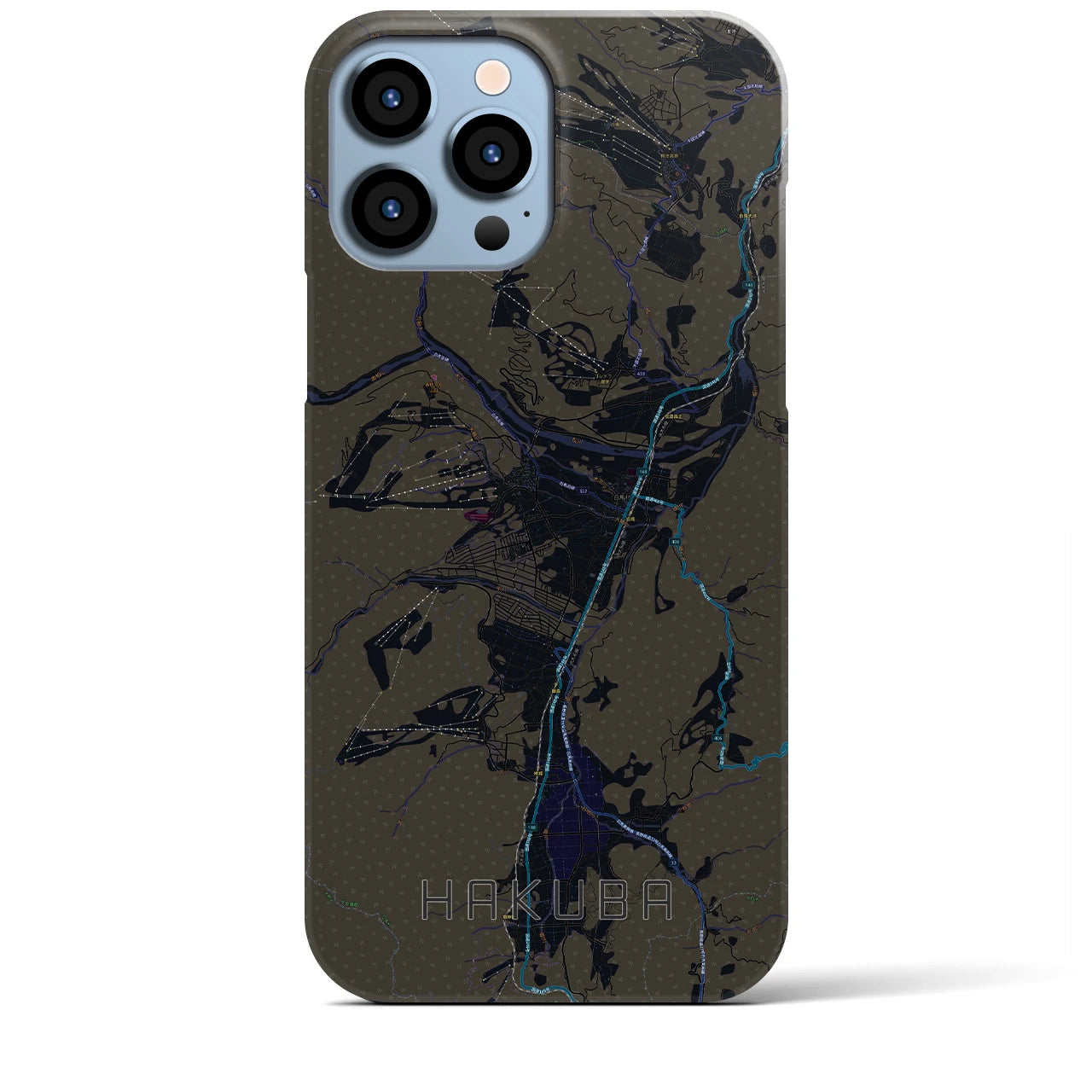 【白馬(長野県)】地図柄iPhoneケース(バックカバータイプ)