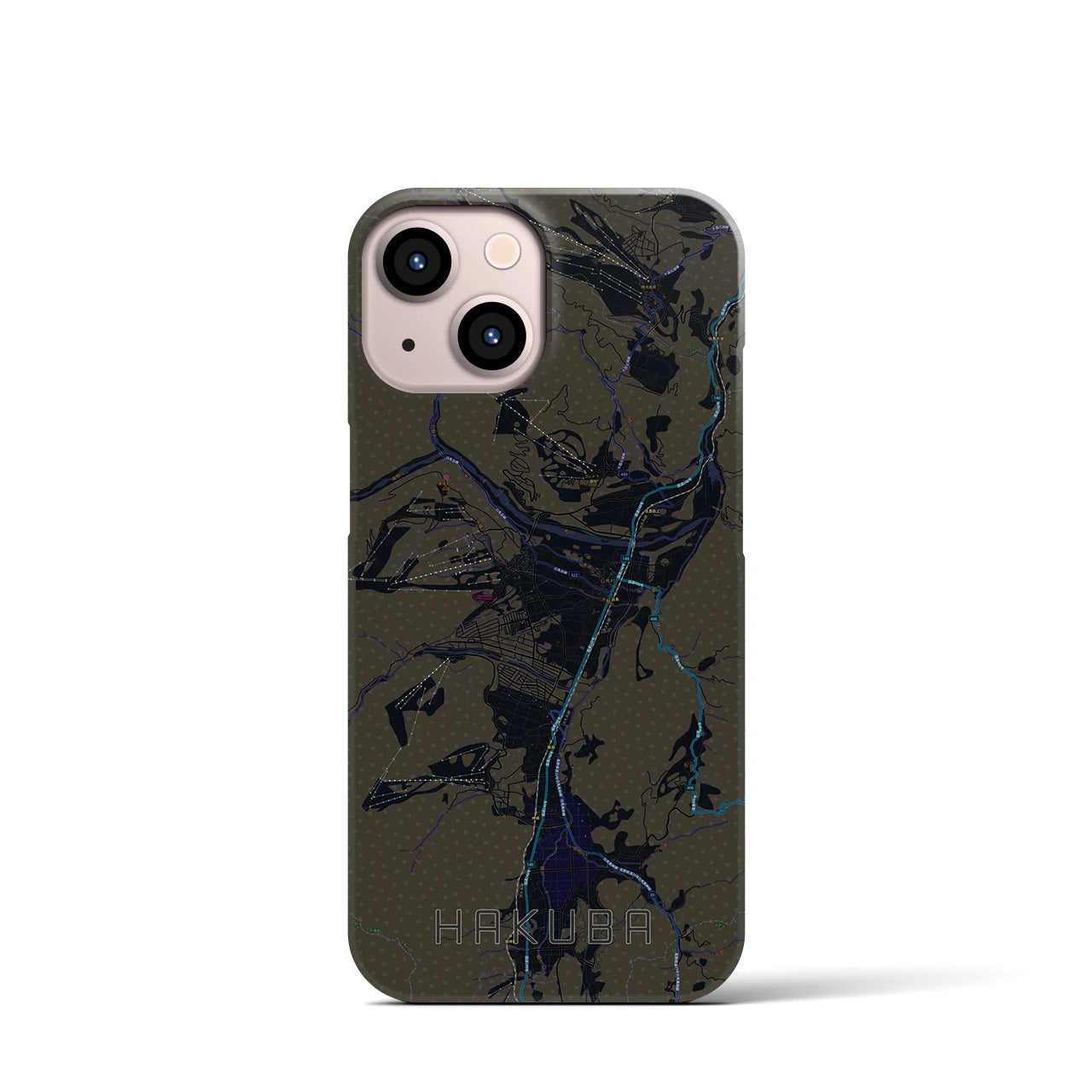 【白馬(長野県)】地図柄iPhoneケース(バックカバータイプ)