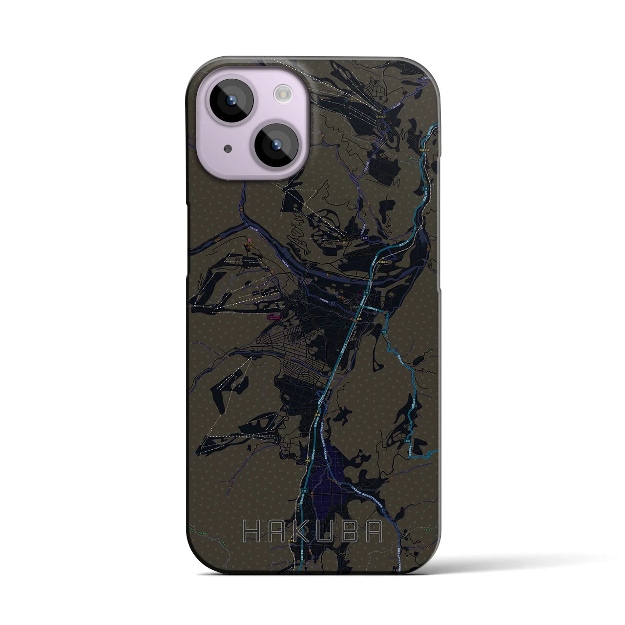 【白馬(長野県)】地図柄iPhoneケース(バックカバータイプ)