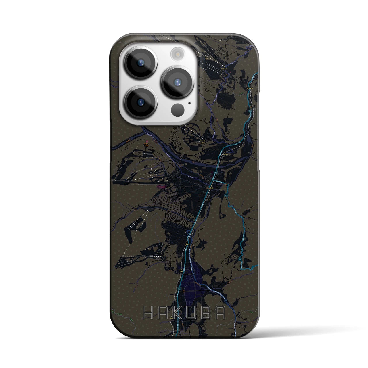 【白馬(長野県)】地図柄iPhoneケース(バックカバータイプ)