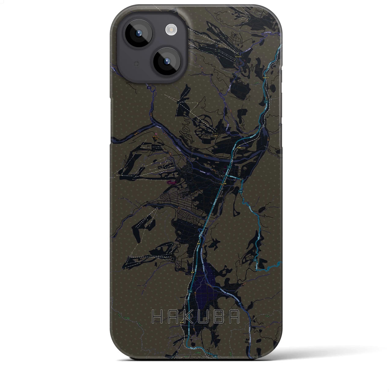 【白馬(長野県)】地図柄iPhoneケース(バックカバータイプ)