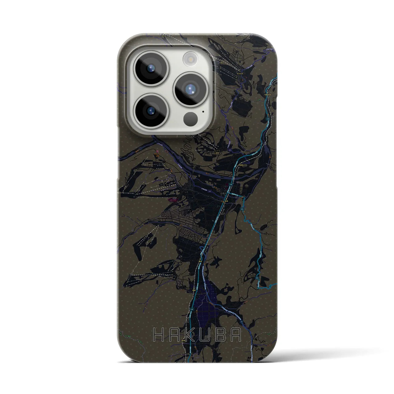 【白馬(長野県)】地図柄iPhoneケース(バックカバータイプ)