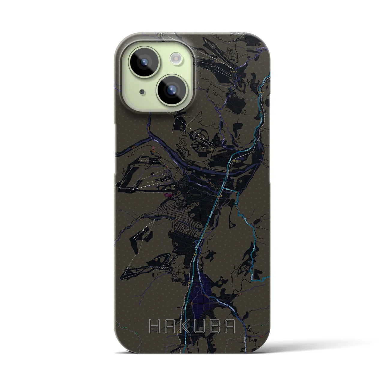 【白馬(長野県)】地図柄iPhoneケース(バックカバータイプ)