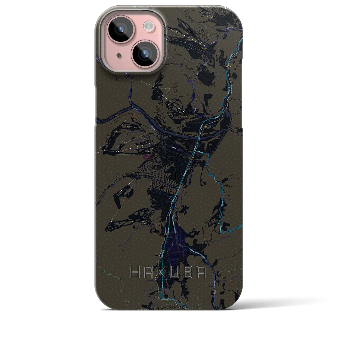 【白馬(長野県)】地図柄iPhoneケース(バックカバータイプ)