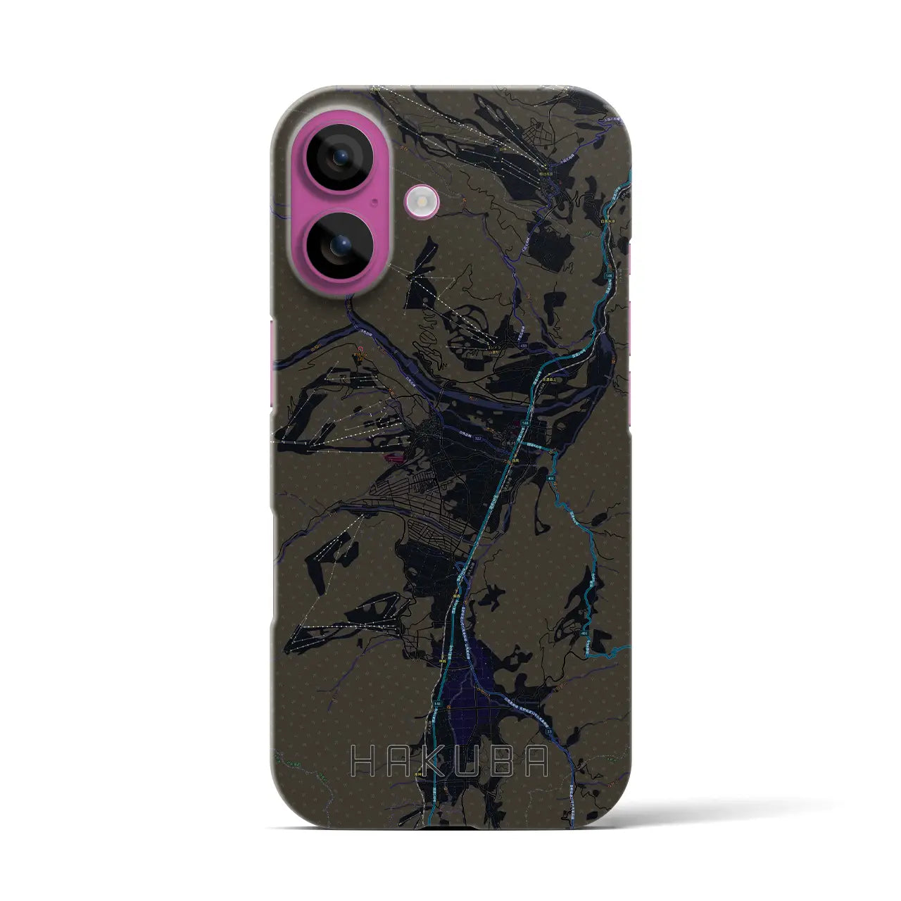 【白馬(長野県)】地図柄iPhoneケース(バックカバータイプ)