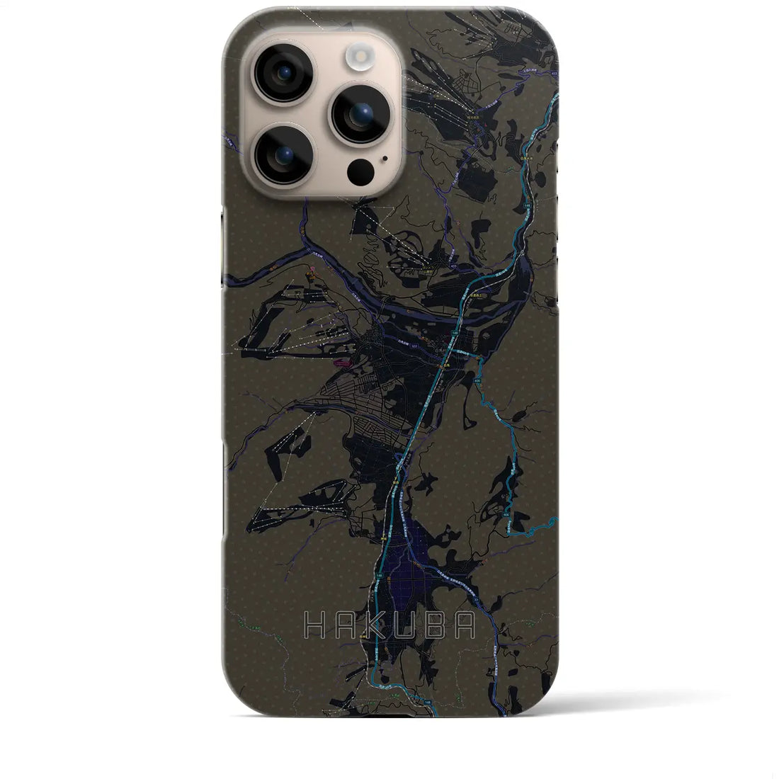 【白馬(長野県)】地図柄iPhoneケース(バックカバータイプ)