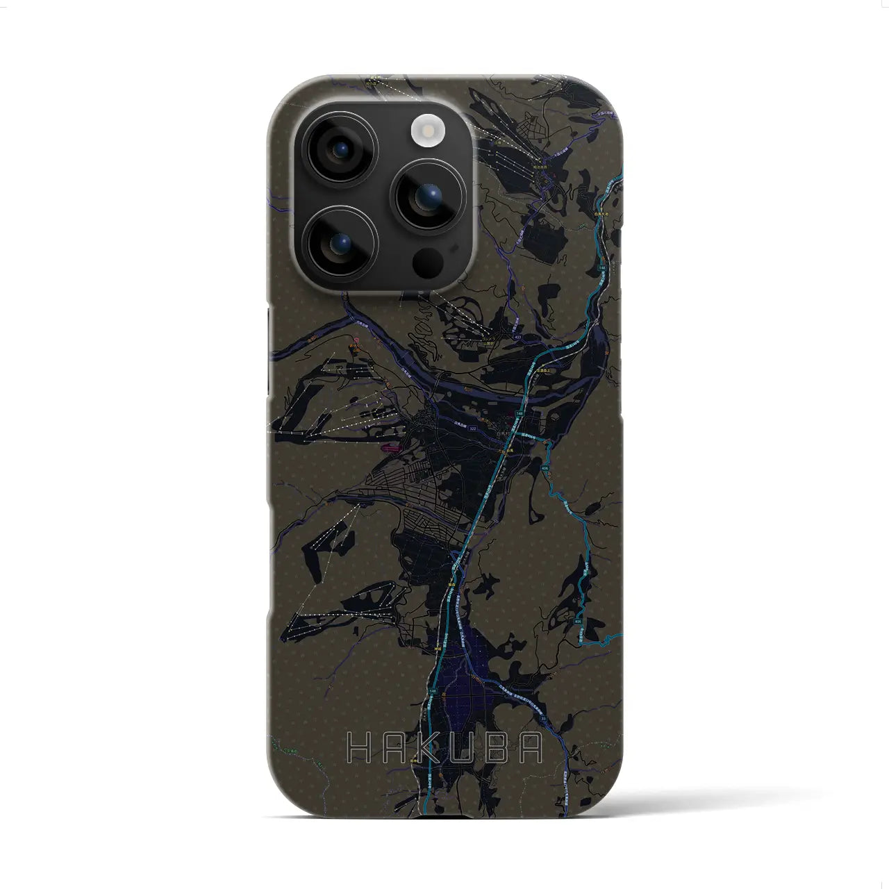 【白馬(長野県)】地図柄iPhoneケース(バックカバータイプ)