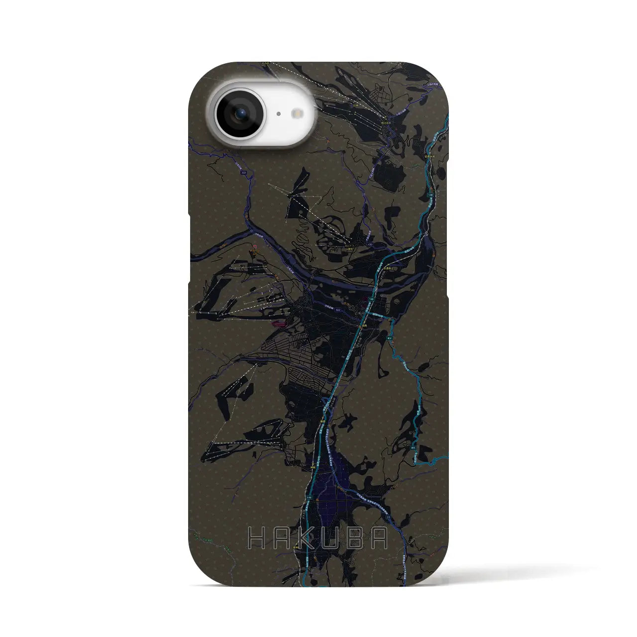 【白馬(長野県)】地図柄iPhoneケース(バックカバータイプ)