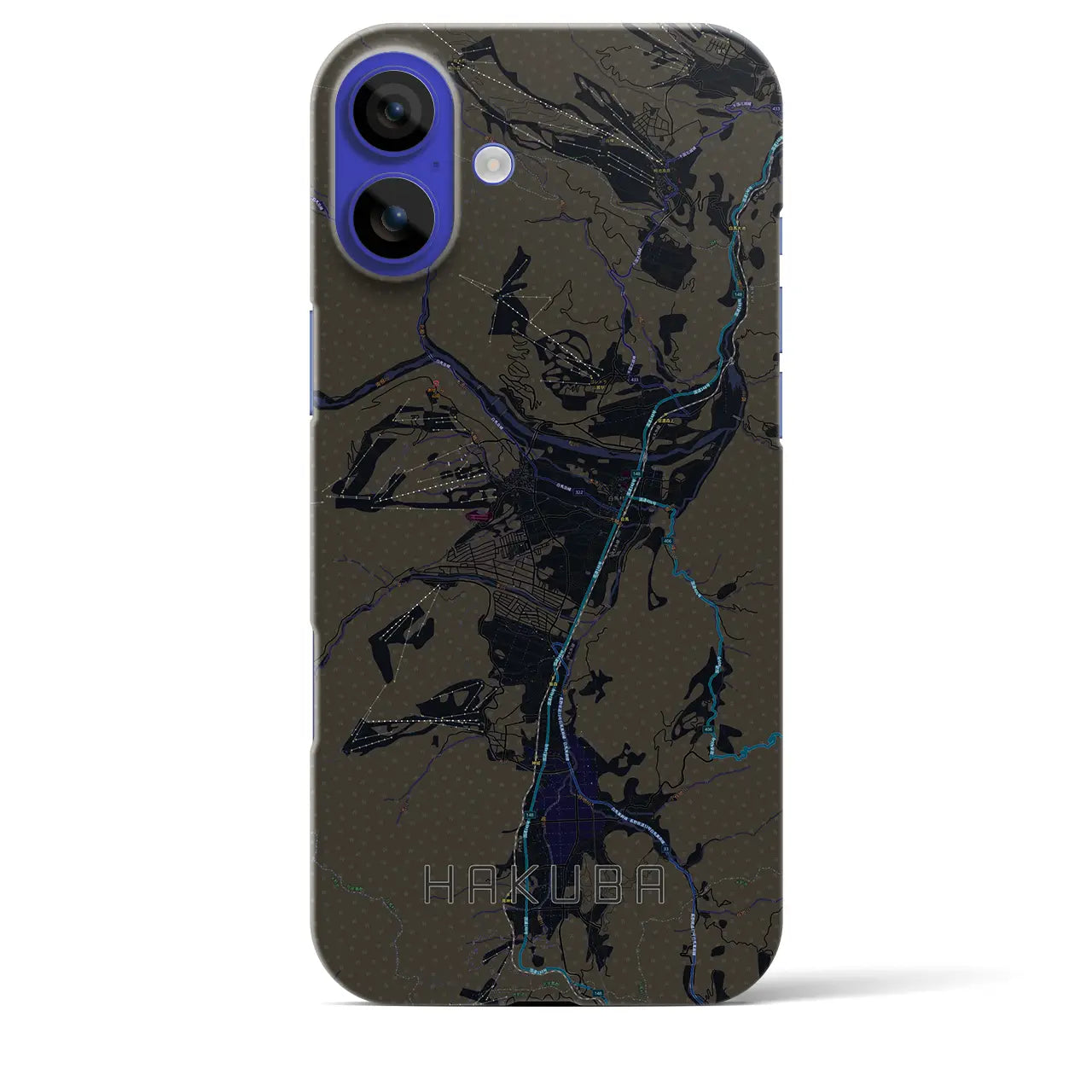 【白馬(長野県)】地図柄iPhoneケース(バックカバータイプ)