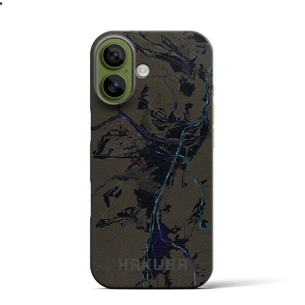 【白馬(長野県)】地図柄iPhoneケース(バックカバータイプ)