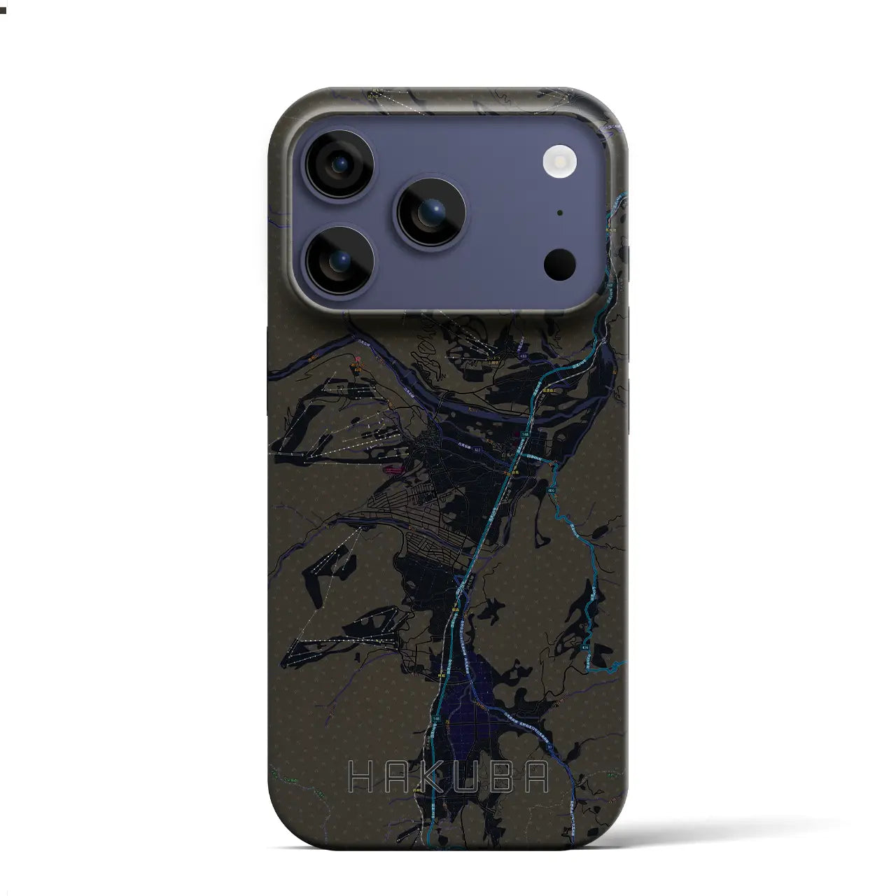 【白馬(長野県)】地図柄iPhoneケース(バックカバータイプ)