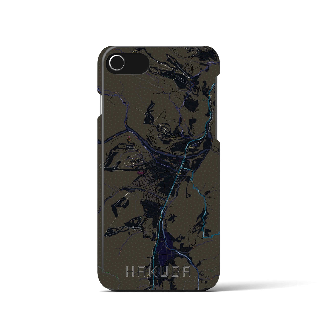 【白馬(長野県)】地図柄iPhoneケース(バックカバータイプ)