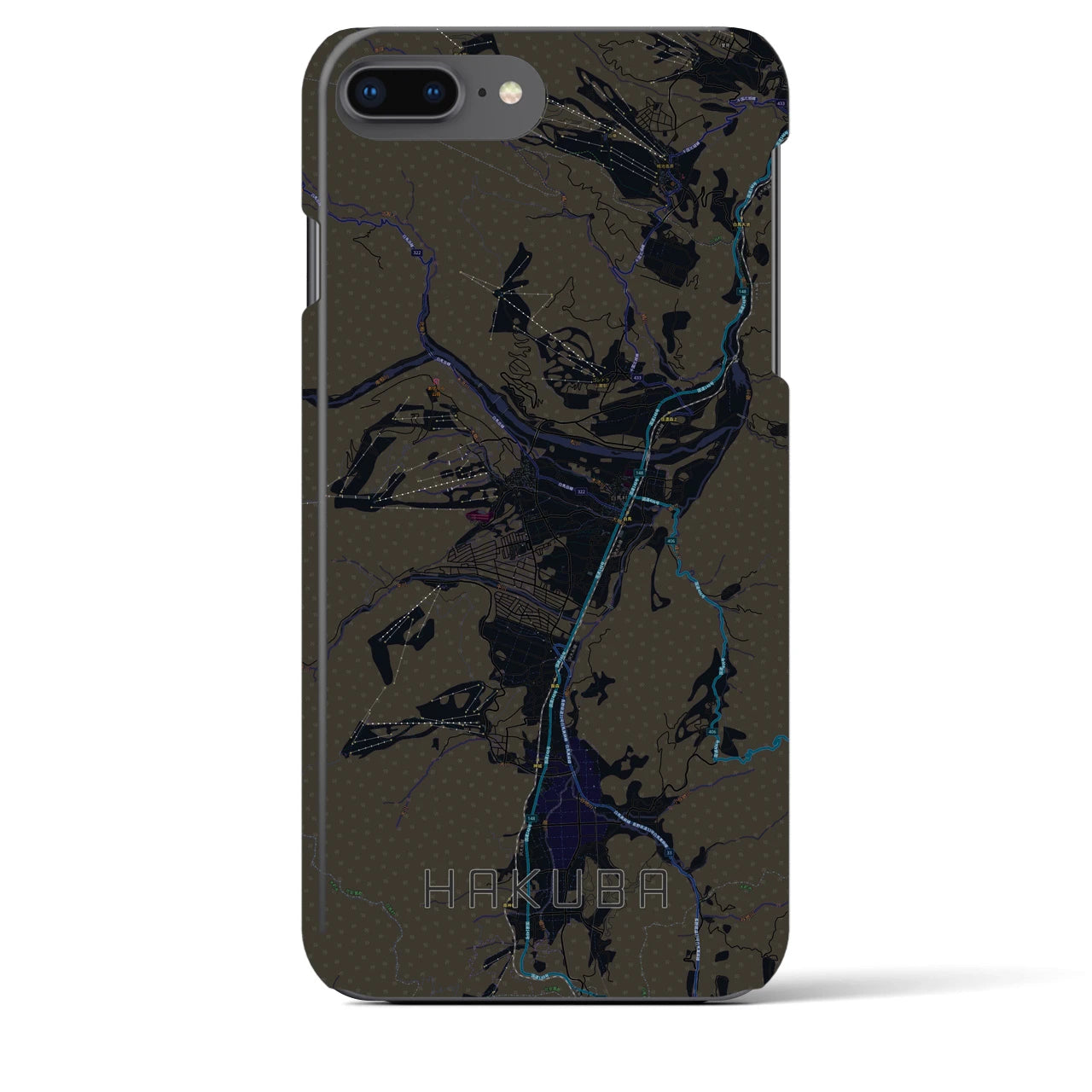 【白馬(長野県)】地図柄iPhoneケース(バックカバータイプ)