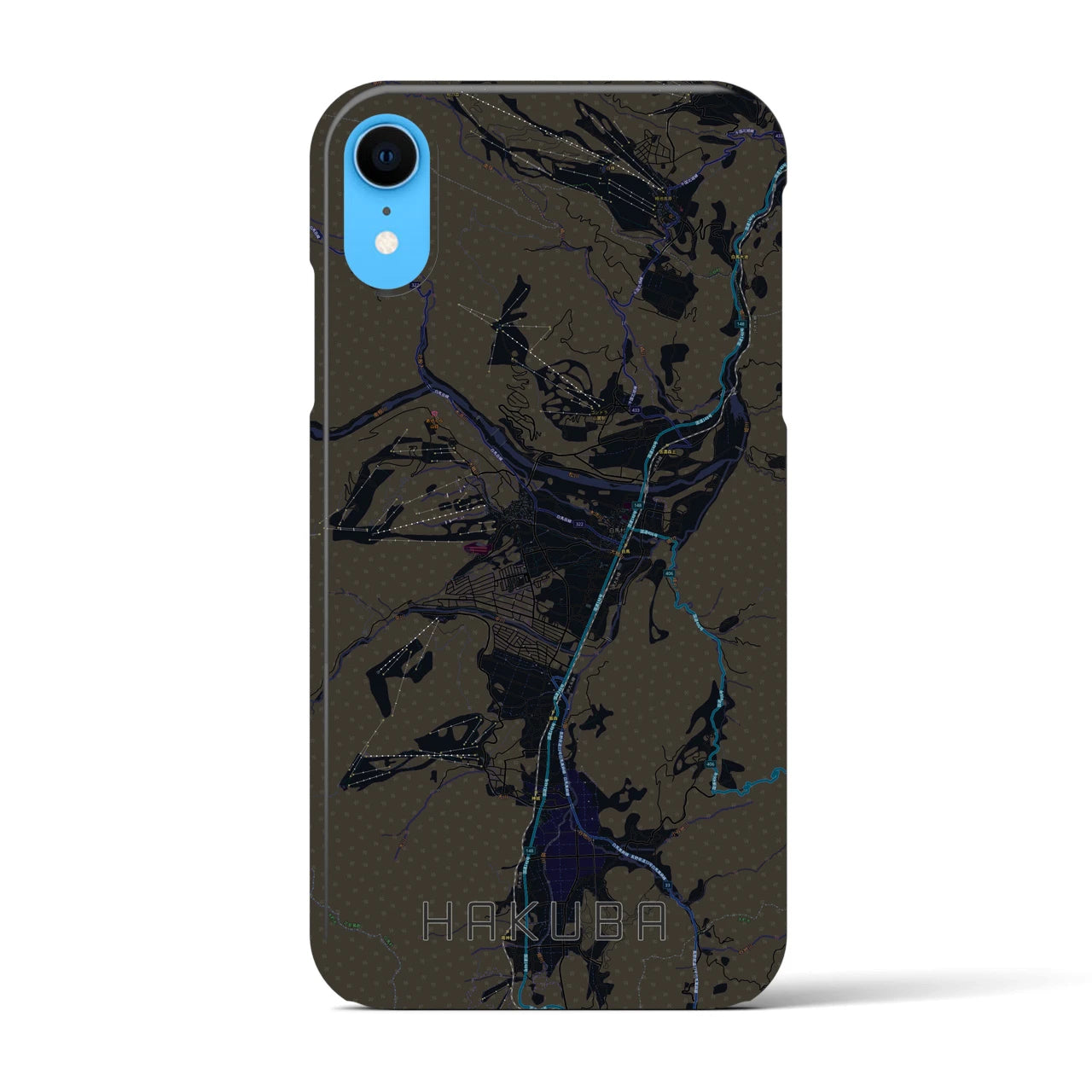 【白馬(長野県)】地図柄iPhoneケース(バックカバータイプ)