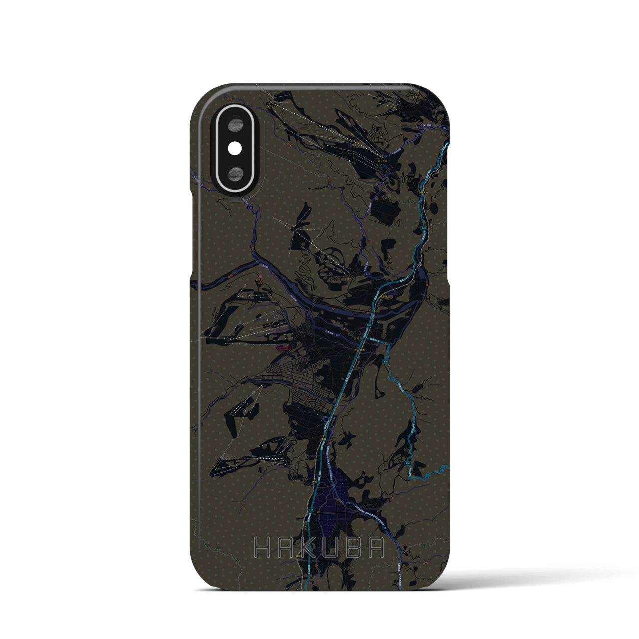 【白馬(長野県)】地図柄iPhoneケース(バックカバータイプ)