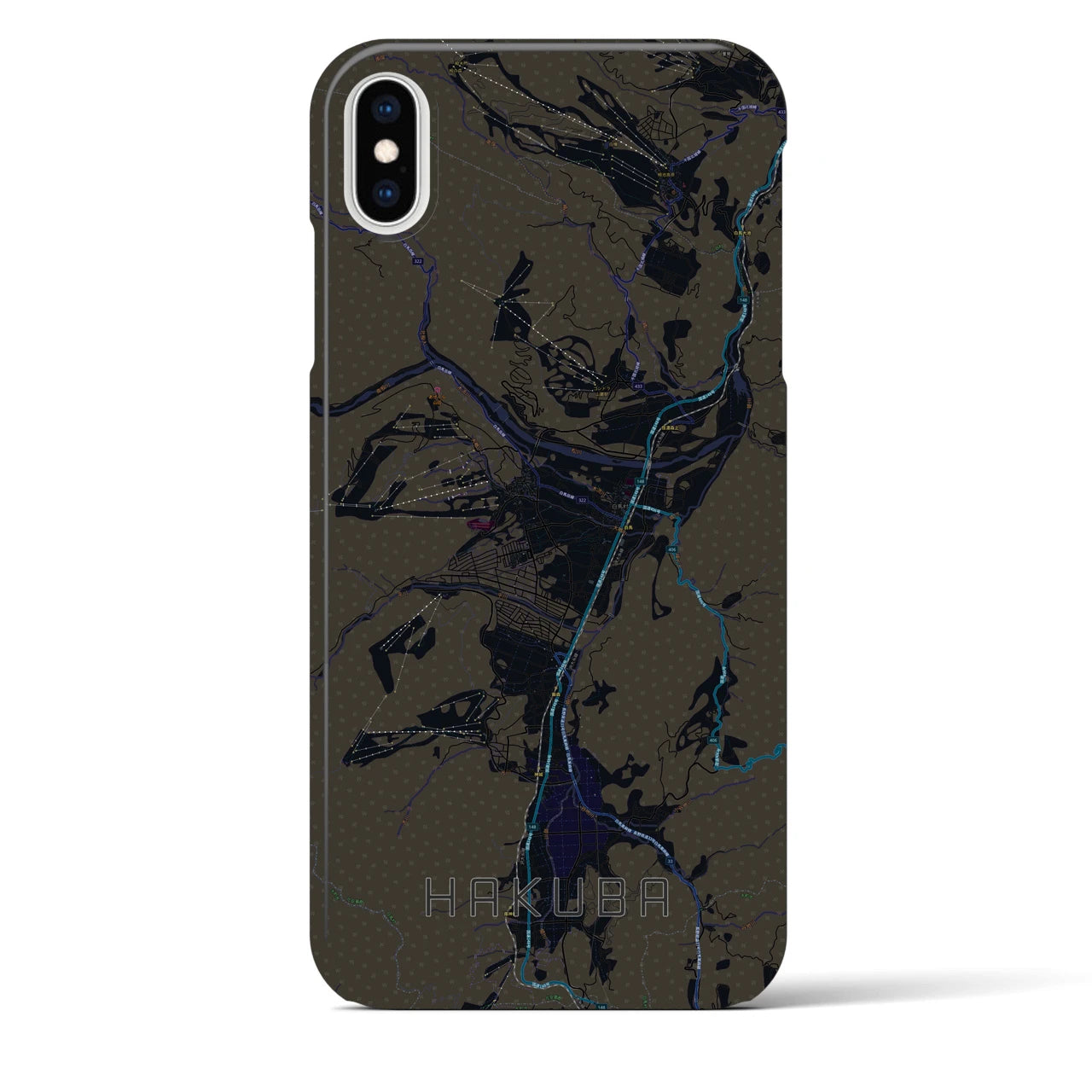 【白馬(長野県)】地図柄iPhoneケース(バックカバータイプ)