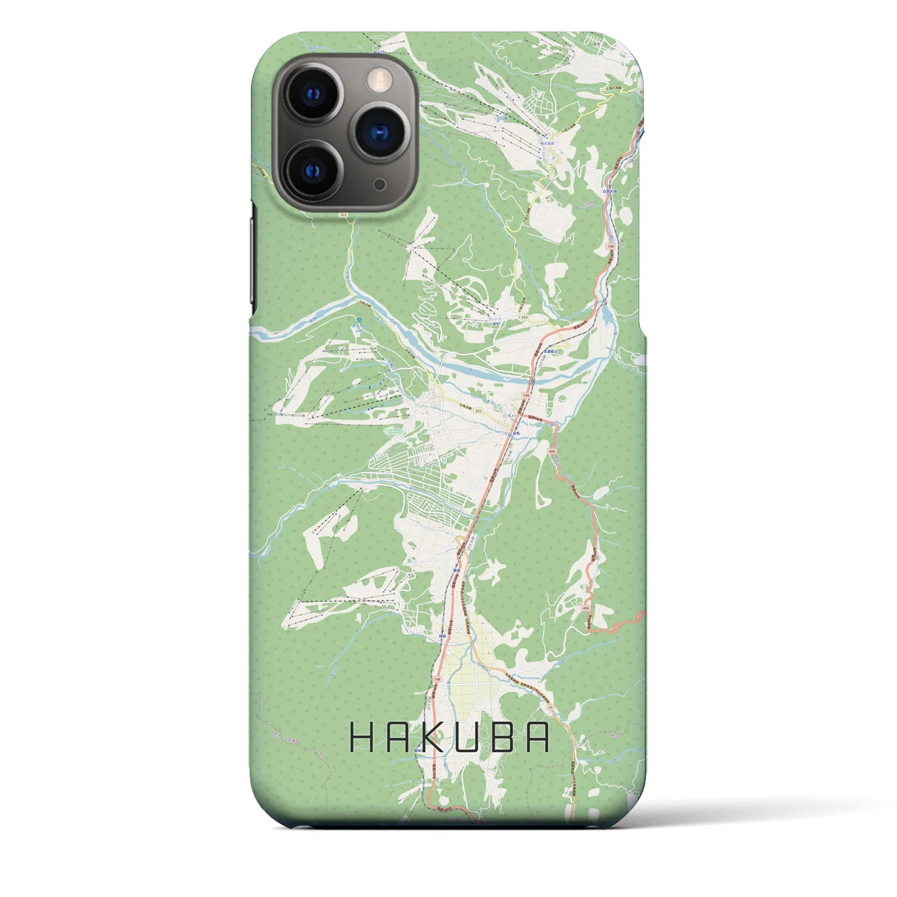 【白馬(長野県)】地図柄iPhoneケース(バックカバータイプ)